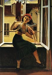 Oil  Painting - La Fenetre(La Peur des fantomes),1933 by Balthus
