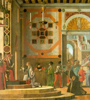 Oil  Painting - The Ambassadors Depart, Accademia, Veni by Carpaccio