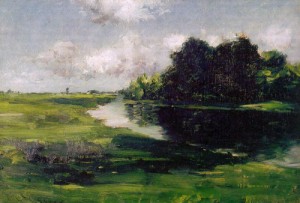 Oil chase, william merritt Painting - Long Island Landscape after a Shower of Rain, 1885-89 by Chase, William Merritt