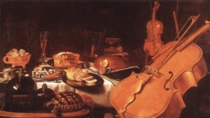 Oil  Painting - Still-Life with Musical Instruments    1623 by Claesz, Pieter