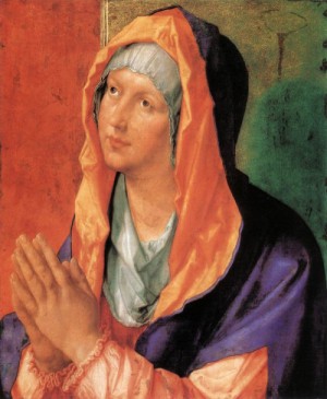Oil durer, albrecht Painting - The Virgin Mary in Prayer   1518 by Durer, Albrecht