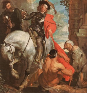 Oil  Painting - St Martin Dividing his Cloak    c. 1618 by Dyck, Anthony van