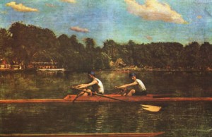 Oil  Painting - The Biglen Brothers Racing    1873 by Eakins, Thomas