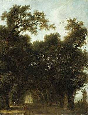 Oil  Painting - A Shaded Avenue probably 1773 by Fragonard, Jean-Honore
