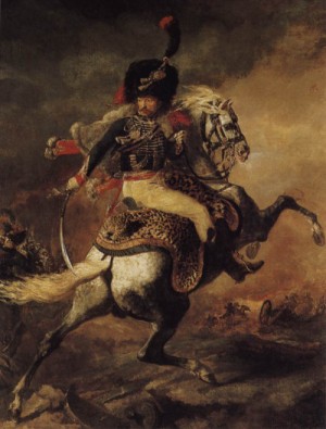 Oil  Painting - An Officer of the Chasseurs Commanding a Charge   1812 by Gericault, Theodore