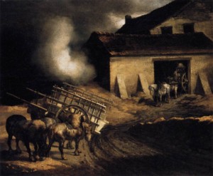 Oil  Painting - The Plaster Kiln   1822-23 by Gericault, Theodore