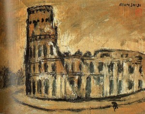 Oil ji, byun shi Painting - The Colosseum, 1981 by Ji, Byun Shi