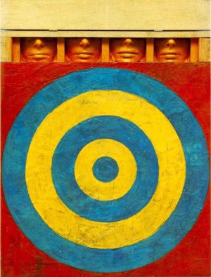 Oil johns, jasper Painting - Target with Four Faces  1955 by Johns, Jasper