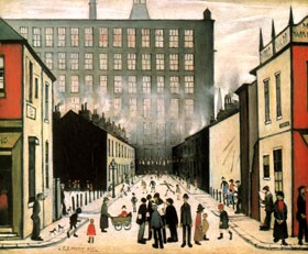 Oil  Painting - Street Scene 1935 by L.S Lowry
