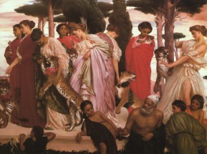 Oil  Painting - Syracuse Bride Leading Wildlife into Diana Temple by Leighton, Frederic, Lord