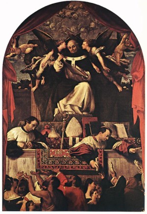 Oil lotto, lorenzo Painting - The Alms of St Anthony    1542 by Lotto, Lorenzo