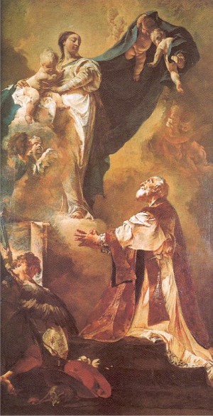 Oil  Painting - The Virgin Appearing to St. Philip Neri   1724 by Piazzetta, Giovanni Battista
