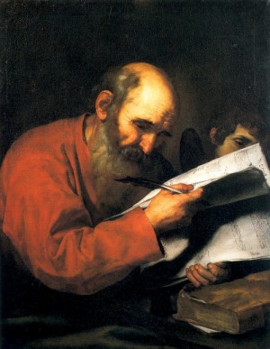 Oil angel Painting - Matthew with the Angel   1613 by Ribera, Jusepe de