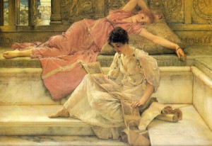 Oil the Painting - The Favorite Poet, 1888 by Alma-Tadema, Sir Lawrence