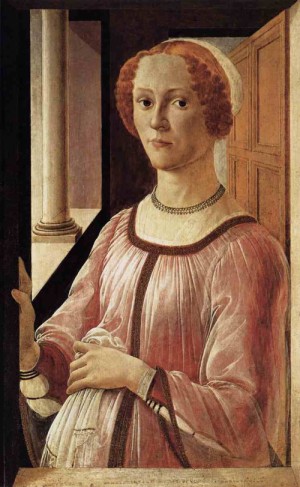 Oil portrait Painting - Portrait of a Lady 1470-75 by Botticelli,Sandro