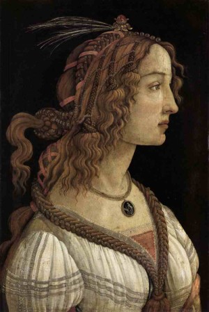 Oil portrait Painting - Portrait of a Young Woman 1480-85 by Botticelli,Sandro