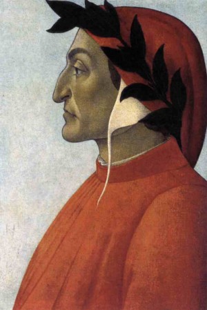 Oil portrait Painting - Portrait of Dante c.1495 by Botticelli,Sandro