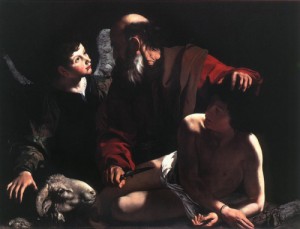  Photograph - The Sacrifice of Isaac  - c. 1605 by Caravaggio