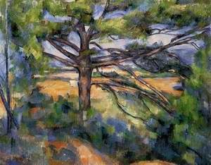 Oil red Painting - Large Pine And Red Earth by Cezanne,Paul
