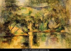 Oil water Painting - Reflections In The Water by Cezanne,Paul