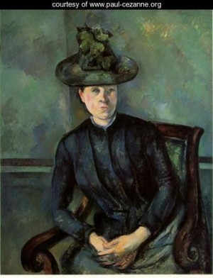 Oil green Painting - Woman In A Green Hat Aka Madame Cezanne by Cezanne,Paul