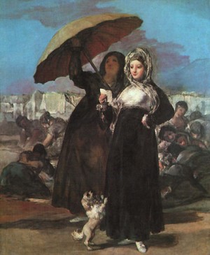 Oil goya francisco Painting - Young Majas (The Love Letter), 1811 by Goya Francisco