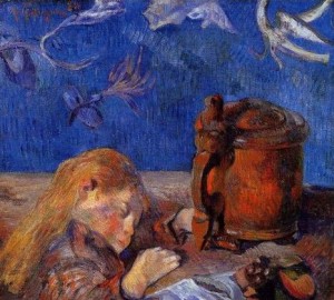Oil gauguin,paul Painting - Clovis Gauguin Asleep by Gauguin,Paul