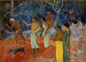 Oil  Painting - Scenes From Tahitian Live by Gauguin,Paul
