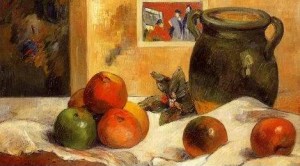 Oil  Painting - Still Life with Japanese Print I by Gauguin,Paul