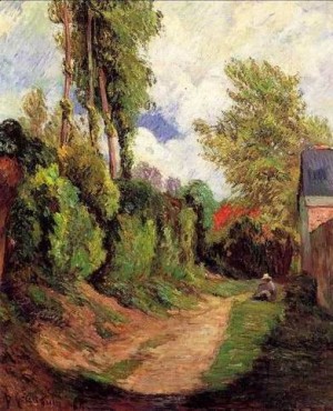Oil gauguin,paul Painting - Sunken Lane by Gauguin,Paul