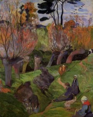 Oil  Painting - The Willows by Gauguin,Paul