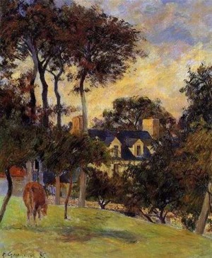 Oil  Painting - White House by Gauguin,Paul