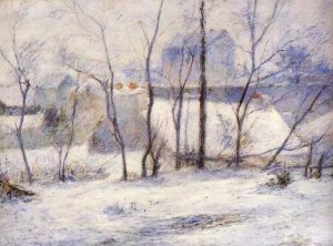 Oil  Painting - Winter Landscape Effect Of Snow Aka Snow At Vaugirard II by Gauguin,Paul