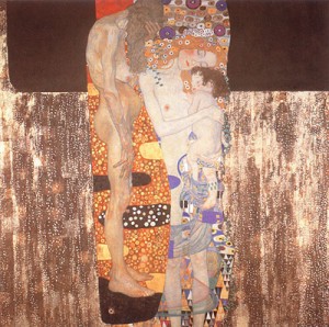 Oil woman Painting - Three Ages of Woman by Klimt Gustav