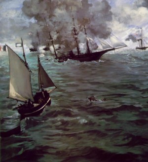  Photograph - Battle of the Kearsarge and the Alabama  1864 by Manet,Edouard