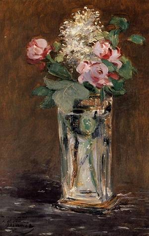  Photograph - Flowers in a Crystal Vase 1882 by Manet,Edouard
