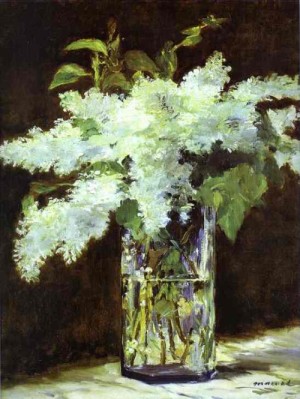  Photograph - Lilac in a Glass. c. 1882 by Manet,Edouard