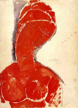 Oil  Painting - Nude Bust by Modigliani, Amedeo