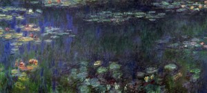 Oil green Painting - Green Reflection (left half) 1920-1926 by Monet,Claud