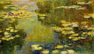 Oil pond Painting - The Water-Lily Pond (detail) 1917-1919 by Monet,Claud