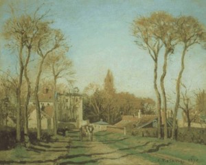 Oil  Painting - Entrance to the Village of Voisins    1872 by Pissarro, Camille