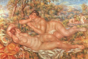  Photograph - The Great Bathers (The Nymphs), 1918-19 by Renoir, Pierre