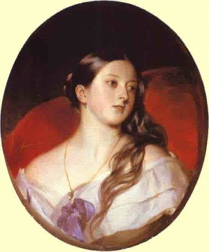 Oil  Painting - Queen Victoria. 1843 by Winterhalter,Franz