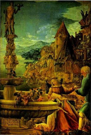 Oil altdorfer, albrecht Painting - The Rest on the Flight into Egypt    1510 by Altdorfer, Albrecht