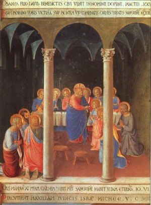 Oil angelico, fra Painting - Communion of the Apostles  1451-53 by ANGELICO, Fra