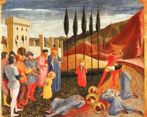 Oil angelico, fra Painting - Decapitation of Saints Cosmas & Damian by ANGELICO, Fra