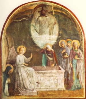Oil angelico, fra Painting - Resurrection of Christ and Women at the Tomb  1440-41 by ANGELICO, Fra