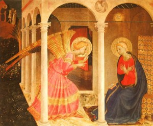 Oil angelico, fra Painting - The Annunciation, late 1430s by ANGELICO, Fra