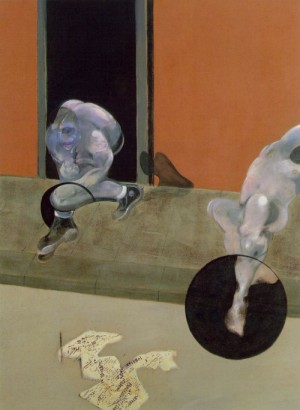 Oil bacon, francis Painting - Figures in Movement 1973 by Bacon, Francis