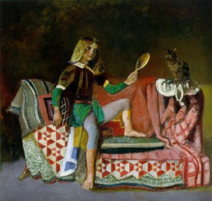 Oil balthus Painting - Cat with Mirror III   1989-94 by Balthus